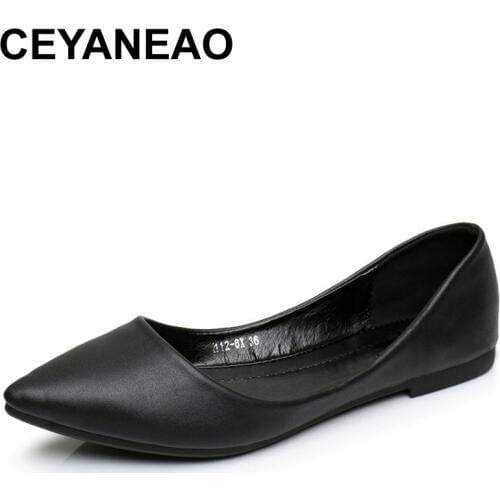 CEYANEAO2021 Women flat shoes fashion flat with womens shoes shallow mouth pointed size 35-41E974