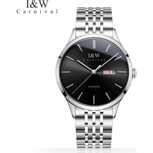 Carnival Brand Luxury Automatic Business Watch Man Fashion Waterproof Calendar Sapphire Mechanical Wristwatch Relogio Masculino