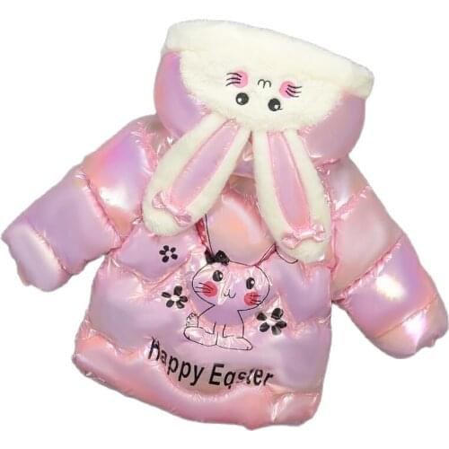 Winter thicken warm jackets for 1-7T little kids hooded baby girls tops toddler clothes children windbreaker cartoon snowsuit