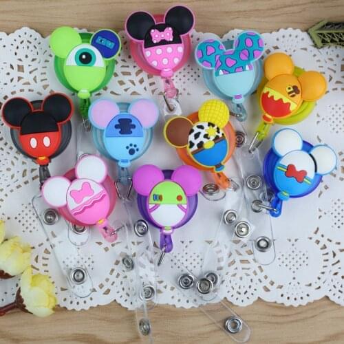Disney Mickey mouse Cartoon badge clip work permit clip certificate telescopic buckle Document folder Supplies Office