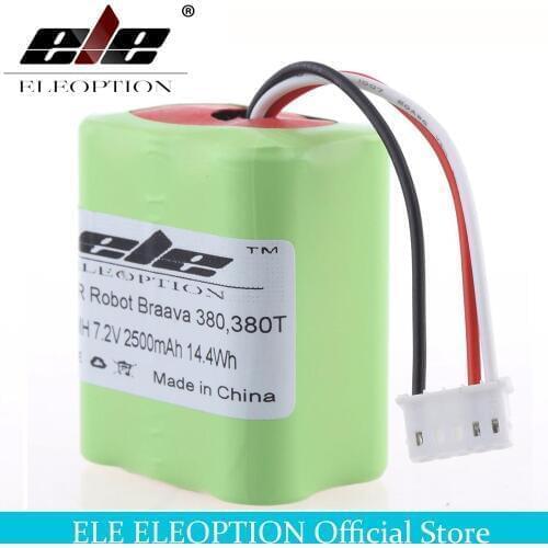 ELEOPTION 7.2V 2.5mAh For iRobot Roomba Braava 380 & 380T Vacuum Replacement NI-MH Battery High Quality Rechargeable Battery