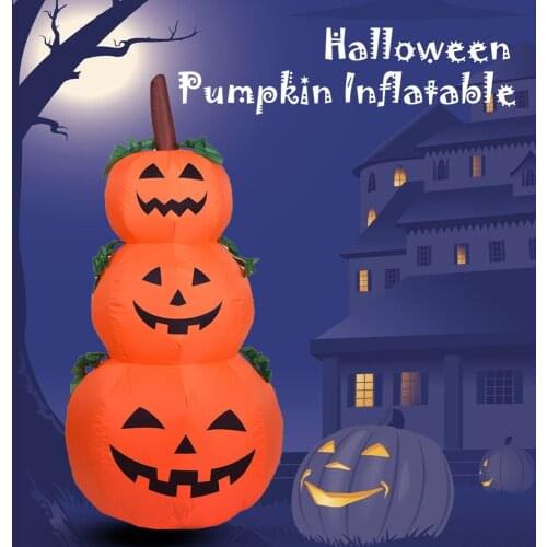 Halloween Christmas Inflatable LED Light Pumpkin Doll 1.2m Lighted Decoration Outdoor Garden Yard up Party Props Toys