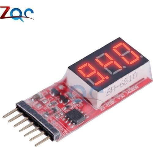 2-6S RC Li-Po Battery Voltage Indicator Checker Tester 7.4V-22.2V Alarm Indicator Volt Meter Test Module