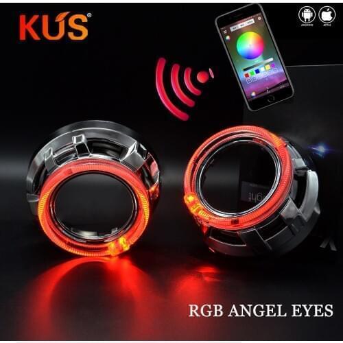 3.0 Inch RGB App Bluetooth Function Angel Eyes Shrouds Cover Mask For Q5 Hella Bixenon Projector Lens For Car Headlight Retrofit