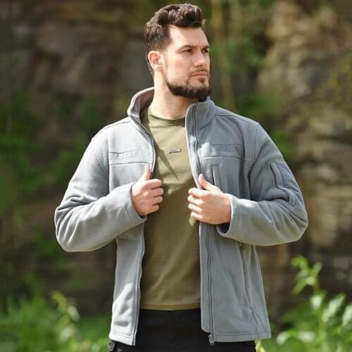 New Outdoor Tactical Stand-up Collar Warm Fleece Mens Jacket Bomber Jacket 2021 Autumn and Winter