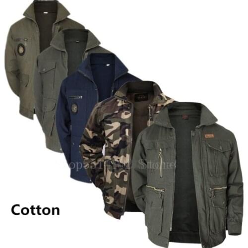 Cotton Mens Military Jacket Cargo Tactical Camouflage Multicam Combat Uniforms Bomber Soft US Army Outdoor Workwear Airsofts