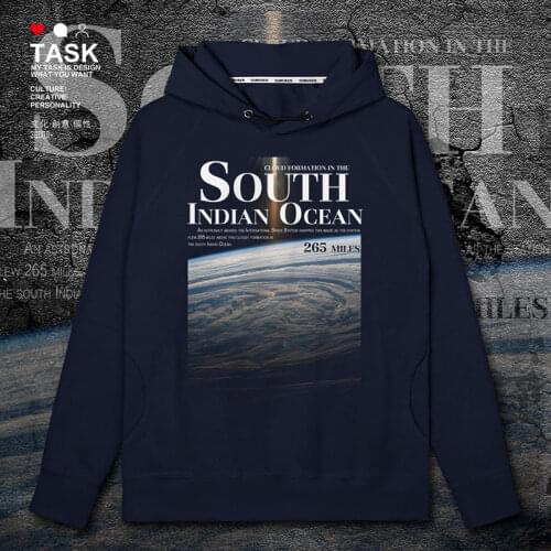 High altitude looks down on the earth in the South Indian Ocean with clouds mens hoodies mens casual top autumn clothes