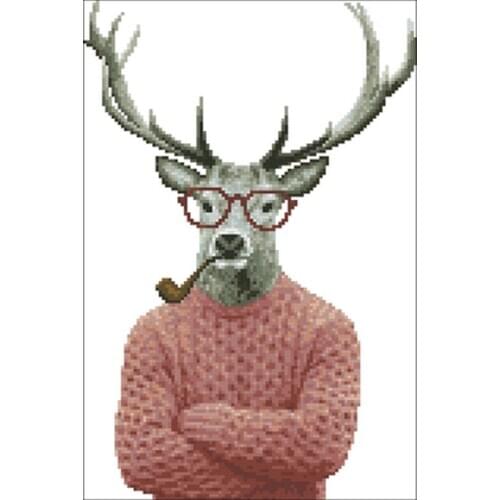 Mr. Deer patterns Counted Cross Stitch 11CT 14CT 18CT DIY Chinese Cross Stitch Kit Embroidery Needlework Sets
