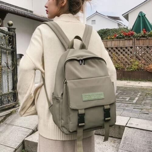 Nylon Backpacks 2020 New Women Bags Simple Fashion Wild School Bag Zipper Waterproof Softback For Teenage Girls Women Backpack