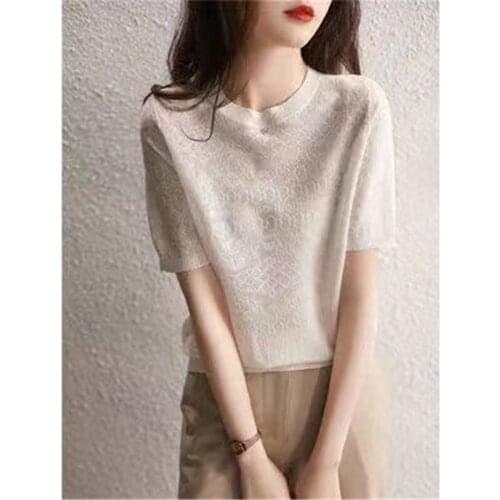 2021 New Arrival Room 206066, 1 Row Under 3 】 The Film Web Celebrity Figure Pure Color 39 Round Collar Short Sleeve T-shirt