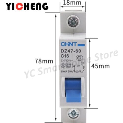 1pcs Chint DZ47-60 single-phase household 1PC1-60A miniature circuit breaker air switch (optional new circuit breaker NXB-63)