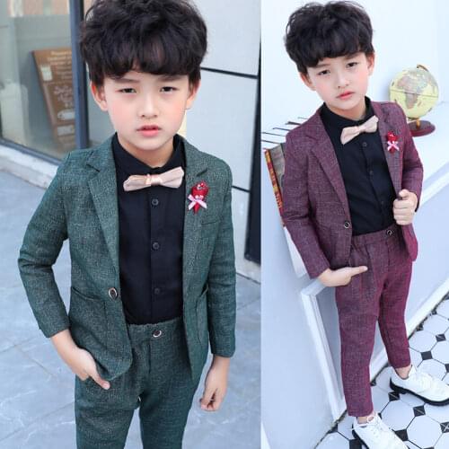 3-11Years Kids Boys Formal Suit Set Jacket Pants Or Shirt Gentlemen Tuxedo Wedding Birthday Party Outfit