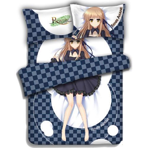 Anime Cartoon Rewrite Senri Akane Quilt Cover Soft Printed Bedding Set With Pillow Case Bed Sheet Duvet Cover Set