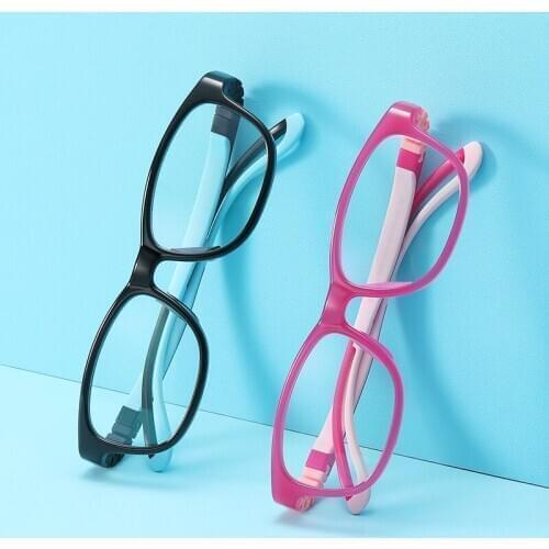 2020 Resin Teens Blue Light Blocking Glasses TR90 Kids Anti Blue Light Glasses 0 Degree Optic Removable Frame With Ear Holder