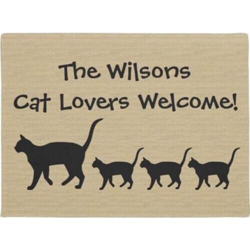 Custom Cat Lovers Doormat Home Decoration Entry Non-slip Door Mat Rubber Washable Floor Home