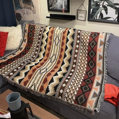 Casual Blankets Carpet Decoration Bohemian geometry Sofa Leisure Carpet Single Tapestry Sofa cover Picnic Travel Throw Blankets