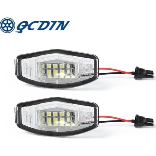 QCDIN 2Pcs For Honda Civic V114 Civic V111 City 4D Legend Accord 4D White 12V Car License Plate Light Signal Lamp Auto Parts
