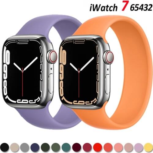 Strap for Apple Watch 5 Band 42mm 44mm iWatch serie 4/5/6/SE Elastic Belt Silicone Solo Loop Apple watch band 40mm 38mm
