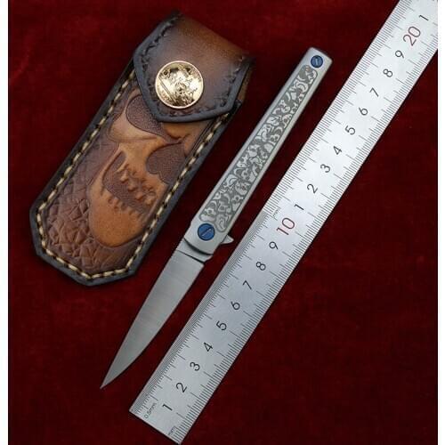 LEMIFSHE MS3 folding knife M390 blade titanium alloy handle outdoor camping pocket survival fruit knife EDC tool