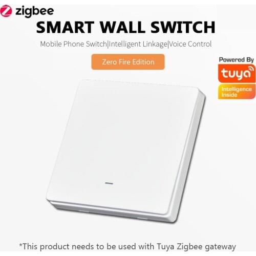 ZigBee Zero Fire Button 1 Switch Tuya Zigbee Smart Curtain Switch Compatible With Alexa Echo / Google Home Via Tuya Zigbee Hub