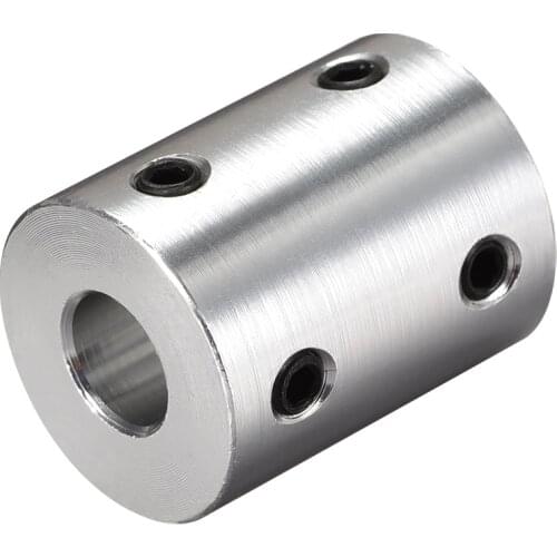 Uxcell Rigid Coupling 25mm Long 20mm Diameter Aluminum Alloy Shaft Coupler Connector Silver