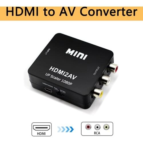HDMI To AV Video Converter hdmi2av 3RCA CVBS Adapter Composite Converter Box HD 1080P Support NTSC PAL Output for Old TV