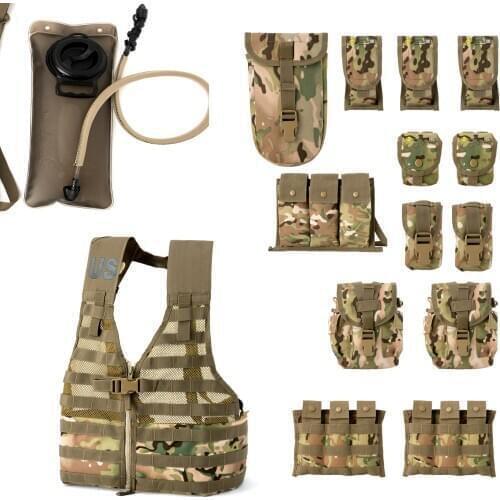 Akmax Military Rifleman Fighting Load Carrier Vest MOLLE II Army Combat FLC Field Assault Rucksack Tactical Hydration Backpack