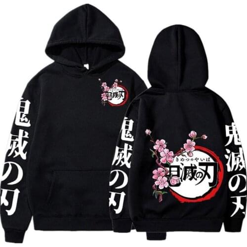 Demon Slayer Anime Harajuku Hoodies Women Casual Long Sleeve Pullover Hooded Aesthetic Sweatshirt Unisex Oversized Tops
