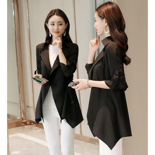 Spring Summer Womens Windbreaker Plus Size Black Trench Coat Women Overcoat Womens Clothing Abrigo Mujer 2020 KJ369