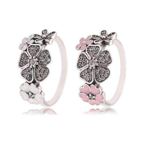 925 Sterling Silver Pan Ring Shimme Ring Bouquet Flower Ring For Women Engagement Party Gift Lady Fashion Jewelry