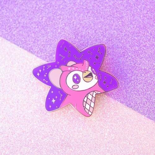 Animal Crossings Owl Younger Sister Fu Ke Hard Enamel Pin Kawaii Cartoons Animal Medal Brooch Jewelry Gifts for Video Game Fans