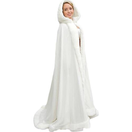 Winter Women Wraps Cape Faux Fur Wedding Coat Suit Jacket for Bridal Custom Size Cloaks Wrap Shawl Stole