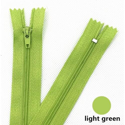 10pcs 4Inch-24inch(10cm-60Cm) Light Green Nylon Coil Zippers for Tailor Sewing Crafts Nylon Zippers Bulk