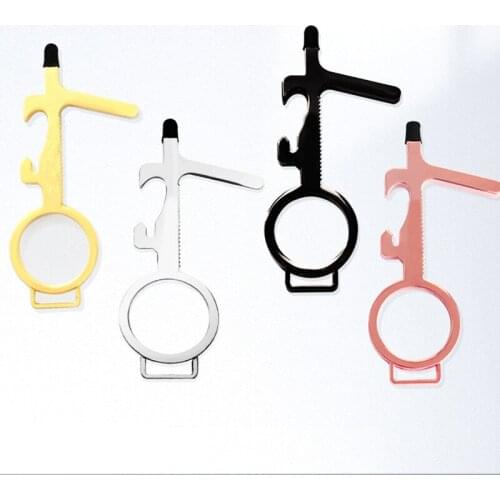 10pcs Contactless EDC Door Opener Handle Opener Safety Contactless Keychain Phone Touch Screen Opener Portable Use By Elevator