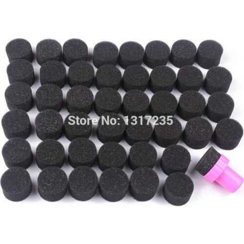 100Pcs Sponges Head with 1Pcs Stamper Polish Stamping Manicure Tool Nail Stamp Plate