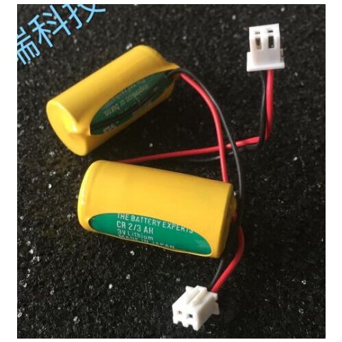 2PCS Brand new original Germany CR2/3AH 3V PLC industrial lithium battery with cable with plug CR123A