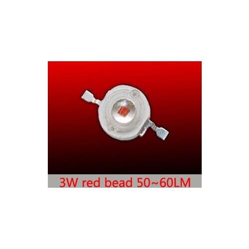 20pcs Red 3w led 660nm bead for led plant growing light source 3w high power LED red bead free shipping