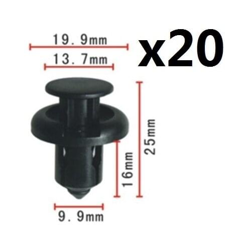 20pcs For Honda Acura Nylon Front Bumper Replacement Clip Part #91503-SZ3-003