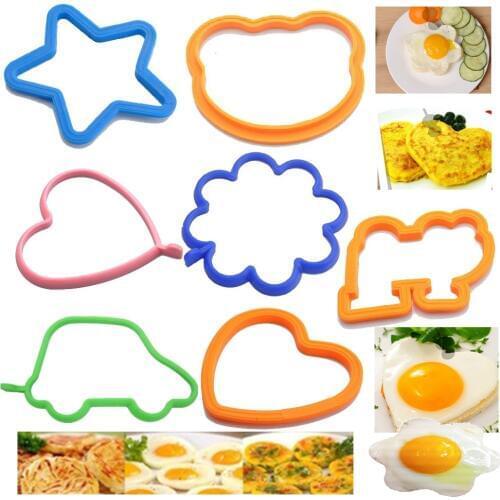 3D Owl Heart Star Bear Flower Car Castle Shaped Silicone Pancake Maker Egg Ring DIY Nonstick Egg Omelette Mold Kitchen Tool