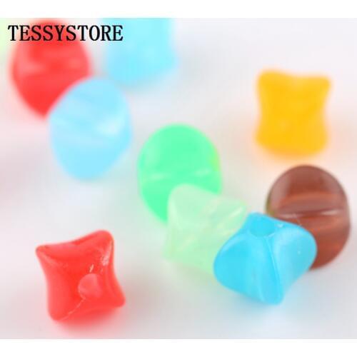 40pcs 10mm Transparent Acrylic Square-shape Beads Colored Acrylic Spacer Beads For Jewelry Making Handmade DIY Accessories
