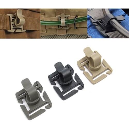 5PCS Drinking Tube Clip Water Pipe Hose Clamp Rotatable Molle Tactical Buckle Gear Bladder Outdoor Camping/Travel Kits