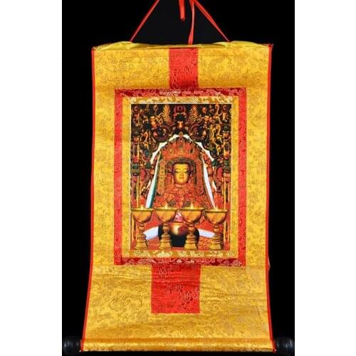 60 CM Buddha Thang-ga Thangka # HOME Talisman efficacious Protection Tibetan Buddhism Awakening Buddha Hang painting
