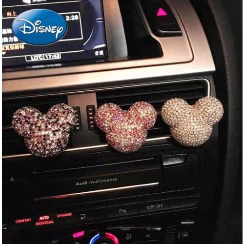 Disney Cartoon Diamond-studded Mickey Head Car Air Outlet Fragrance Clip Car Perfume Air-conditioning Fragrance Interior