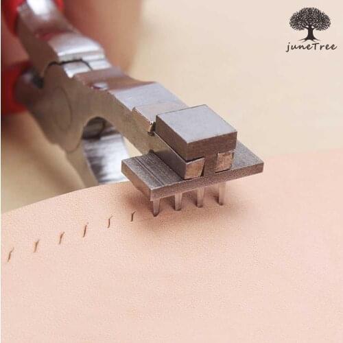 Silent Pliers Diamond Sewing Stitching Chisel Prick handmade DIY Leather Craft Tools Hole Punches Stitching Tool 2+4 tooth 4mm