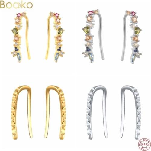 Boako 925 Sterling Silver Zircon Earrings For Woman Lovers' Mini Stud Earring Piercing Pendientes orecchini Charm Jewerly Gift