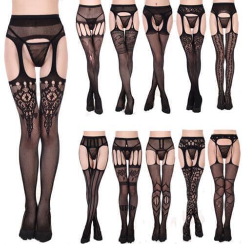 2020 Newly Women Stockings Lace Top Thigh-Highs Stockings Garter Belt Suspender Set Women Lingerie Pantyhose Sexy Garter Belt