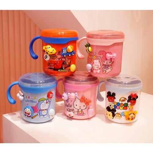 Disney Childrens Water Cup Drop Proof Cover Mickey Creative Handle Cup