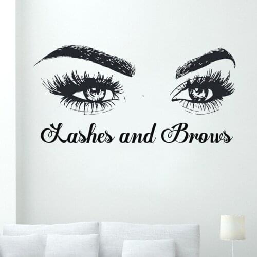 Girl Eye Home Decoration Detachable Eyelashes And Eyebrow Wall Stickers Vinyl Eyelash Extension Cord Eyebrow Wall Stickers