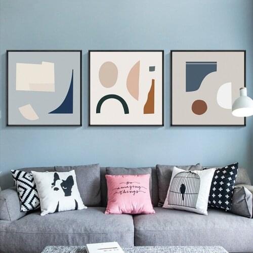 Geometric Minor Modern Minimalist Nordic Living Room Decoration Painting Dining Room Bedroom Hanging Painting Abstract Mural