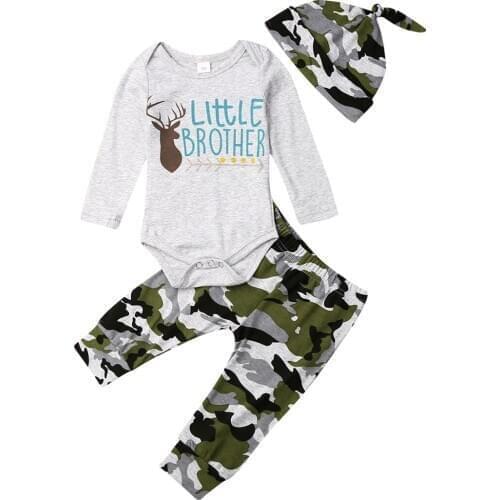 Boy Clothes Newborn Baby Boys Girls Bodysuit Jumpsuit Pants Hat 3pcs Autumn Tops Outfits Clothes